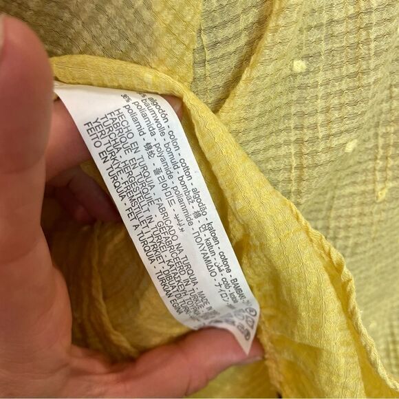 ZARA Yellow Polka Dot Relaxed Fit Summer Top S/M - Picture 11 of 12